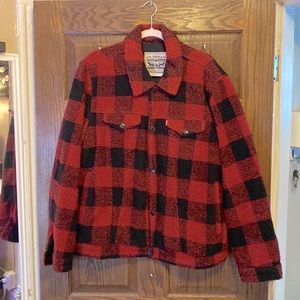 levi’s plaid shearling jacket